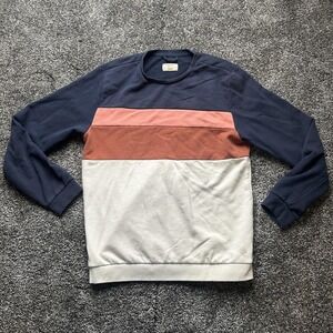 Marine Layer Sweatshirt Mens M Multicolor Pullover Crew Neck Fleece Striped